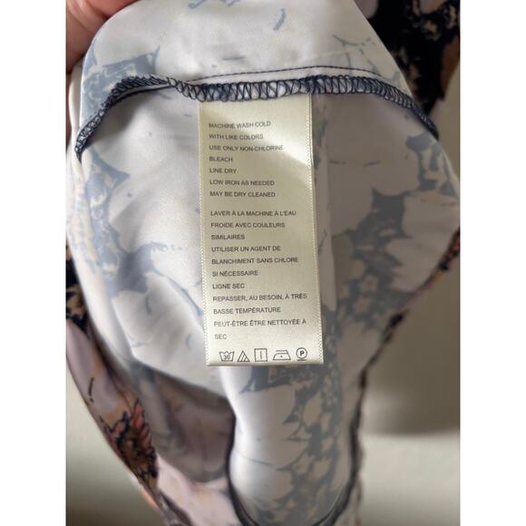 Free People Aurora Mini Dress Blue Lace Floral Satin Size XS - Picture 9 of 10